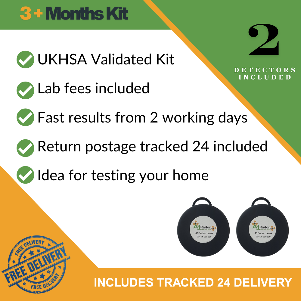 3-Month UKHSA Validated Radon Test Kit
