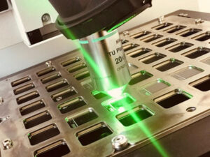 radon detector being analysed